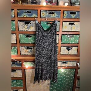 Lane Bryant Navy and White Floral Dress